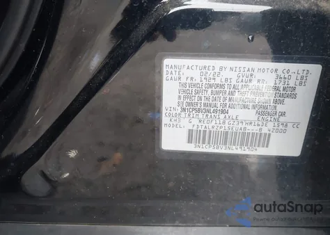 2022 Nissan Kicks S z USA, uszkodzony, nr VIN 3N1CP5BV3NL491904